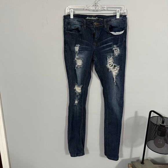 Machine pour neuf mode Distressed Ripped Skinny Jeans Juniors Size 9 Women's 30 - Picture 1 of 8